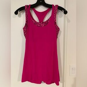 lululemon athletica Hot Pink Tank with Leopard-Print Trim